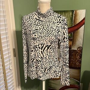 H&M Monochrome Animal Print Long Sleeve Top